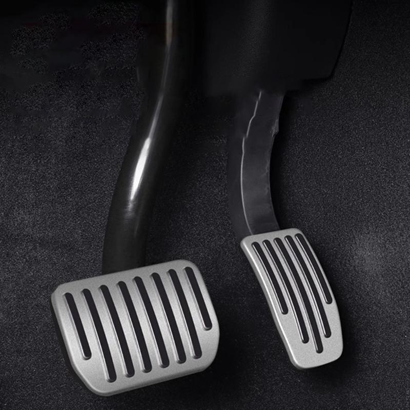 2 Pieces Aluminum Accelerator Pedal Covers Protectors Suitable For Vehicle Easy To Install And Improves Driving Comfort