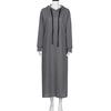 Women Maxi Dress Long Sleeve Hooded Ladies Casual Hoodies Long Dresses