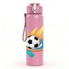 1PC Flame Soccer Ball Graphic 750ml Color Plastic Sports Water Bottle Leakproof Flip Straw Lid Suitable for Sports Office Home Use