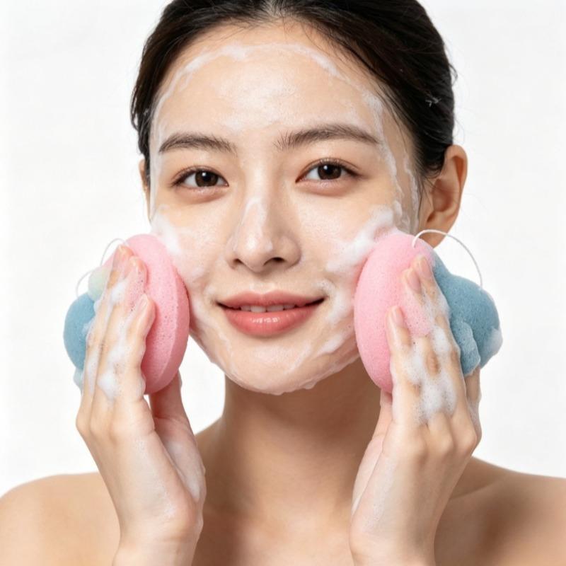 7Pcs Natural Konjac Facial Cleansing Sponge Soft Face Wash Puff Natural Fiber Exfoliator for Daily Facial Skin Cleansing