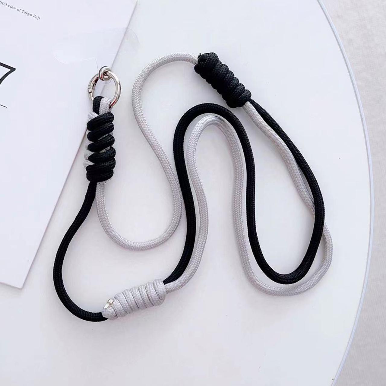 Crossbody Phone Lanyard 160cm Adjustable Dual-Color Phone Charm Nylon Lanyard with Tether Tab C