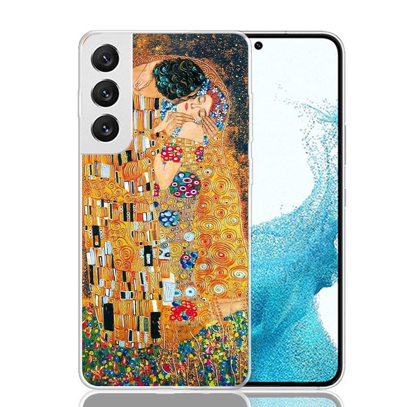Kiss by Gustav Klimt Desig Phone Case For Samsung Galaxy S25 Edge S24 S23 S22 S21 FE S20 Ultra S10 Plus + Art Customized Coque C