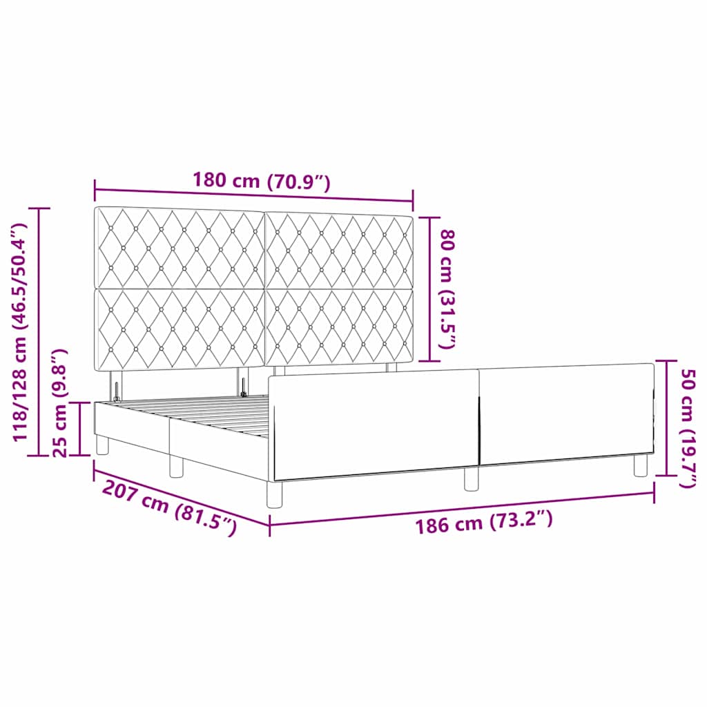 Box Spring Bed with Headboard Light Gray 180 X 200 Cm Velvet