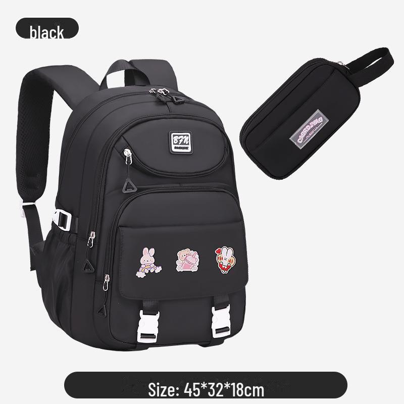 Large Capacity Backpack for Junior and Senior High School Students, Girls, Grades 3-6-9 with Burden-Reducing Design