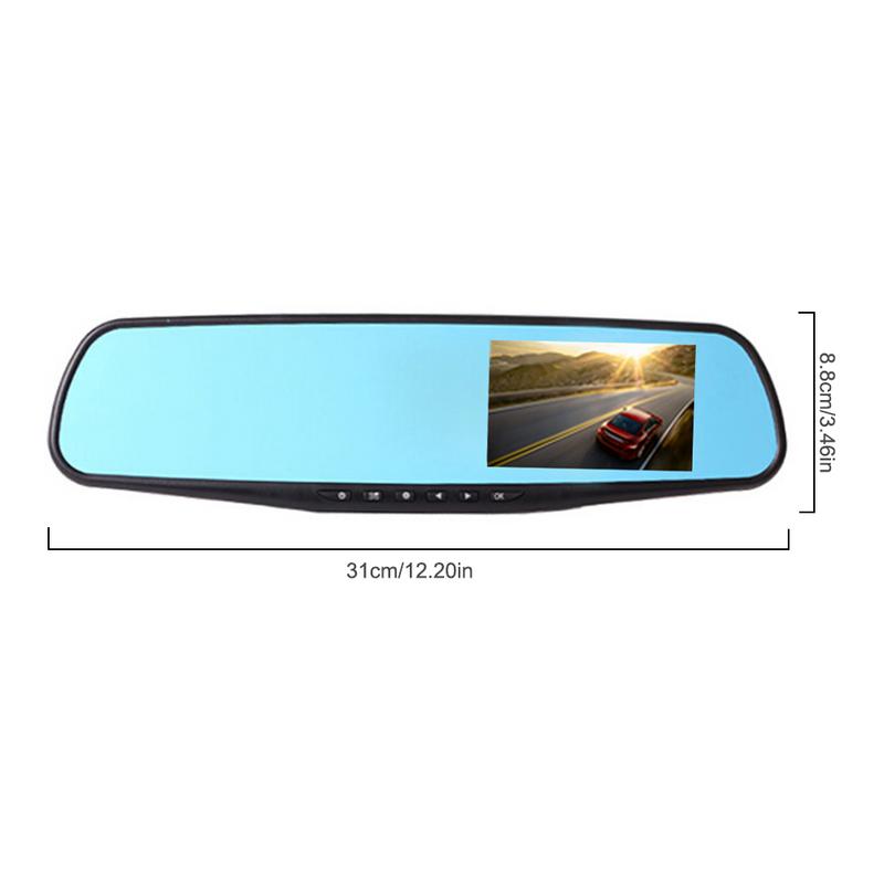720P HD Car Rearview Mirror Driving Recorder Blue Screen Anti-glare 2.8 Inch Blue Mirror Default Initial Language English
