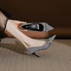 High heels women's stiletto high-end leather women's shoes 2025 spring and summer pointed sexy versatile professional single shoes children