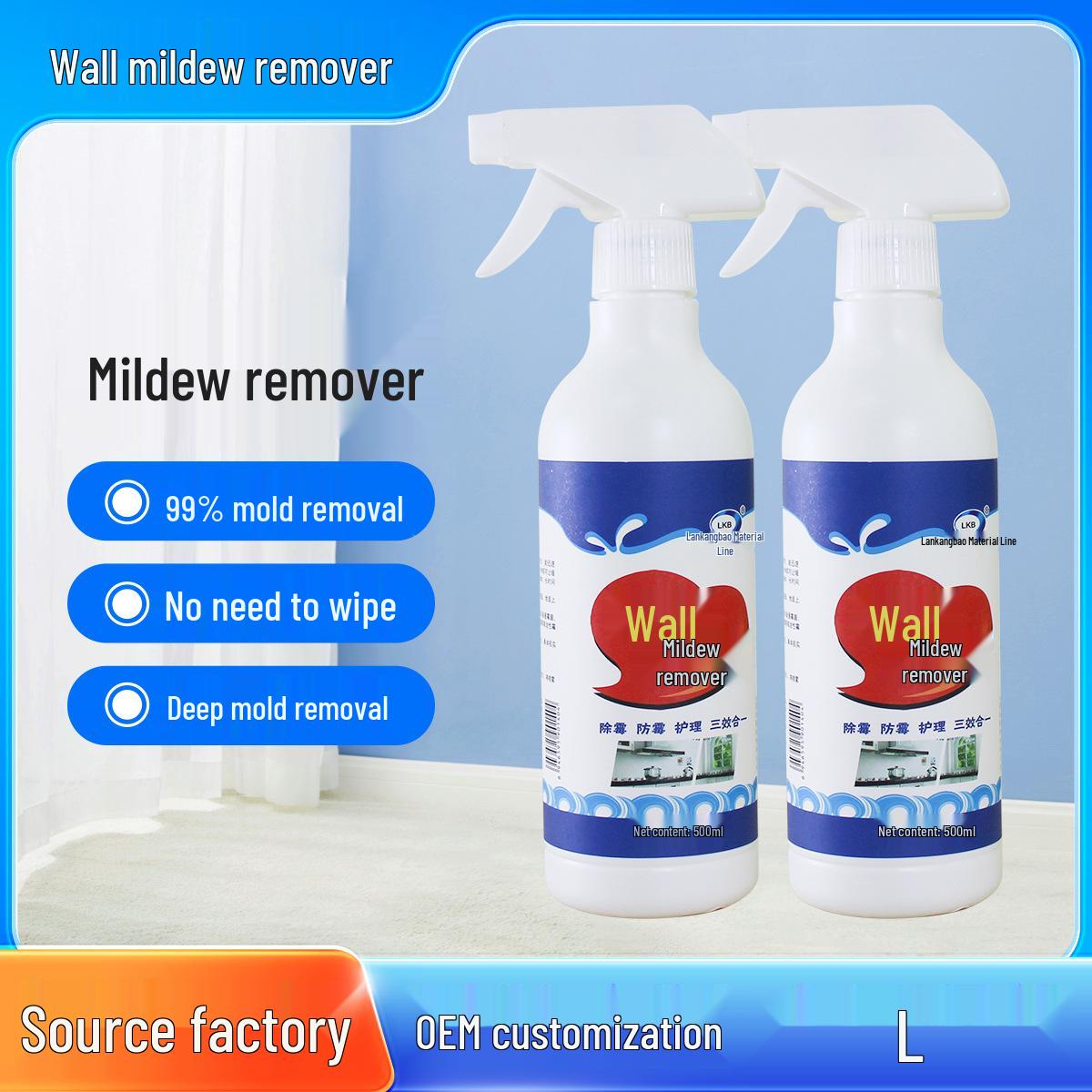 LKB Wall Mold Removal Spray - Cleans White Wall Mold & Stains Chinese Version without Spray Head