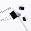 Tihoo Tenwin Paper Clips Double Clips Mixed Sizes 100pcs Black Office Supplies