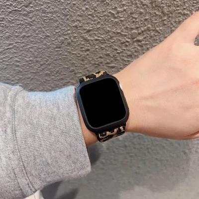 Mode Leopard Nylon Armband für Apple Watch Armband 45mm 41 38 49 46 42 44 40mm Correa Armband iWatch Serie 10 Ultra 9 8 7 se 6 5