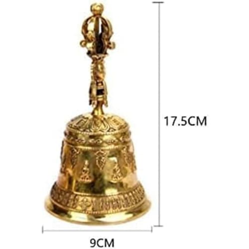 Pure Copper Vajra Bell, Buddhist Hand Bell, Meditation, Healing, Purification, Stress Relief, Spiritual Purification, Ideal for Temple Use, Esoteric B
