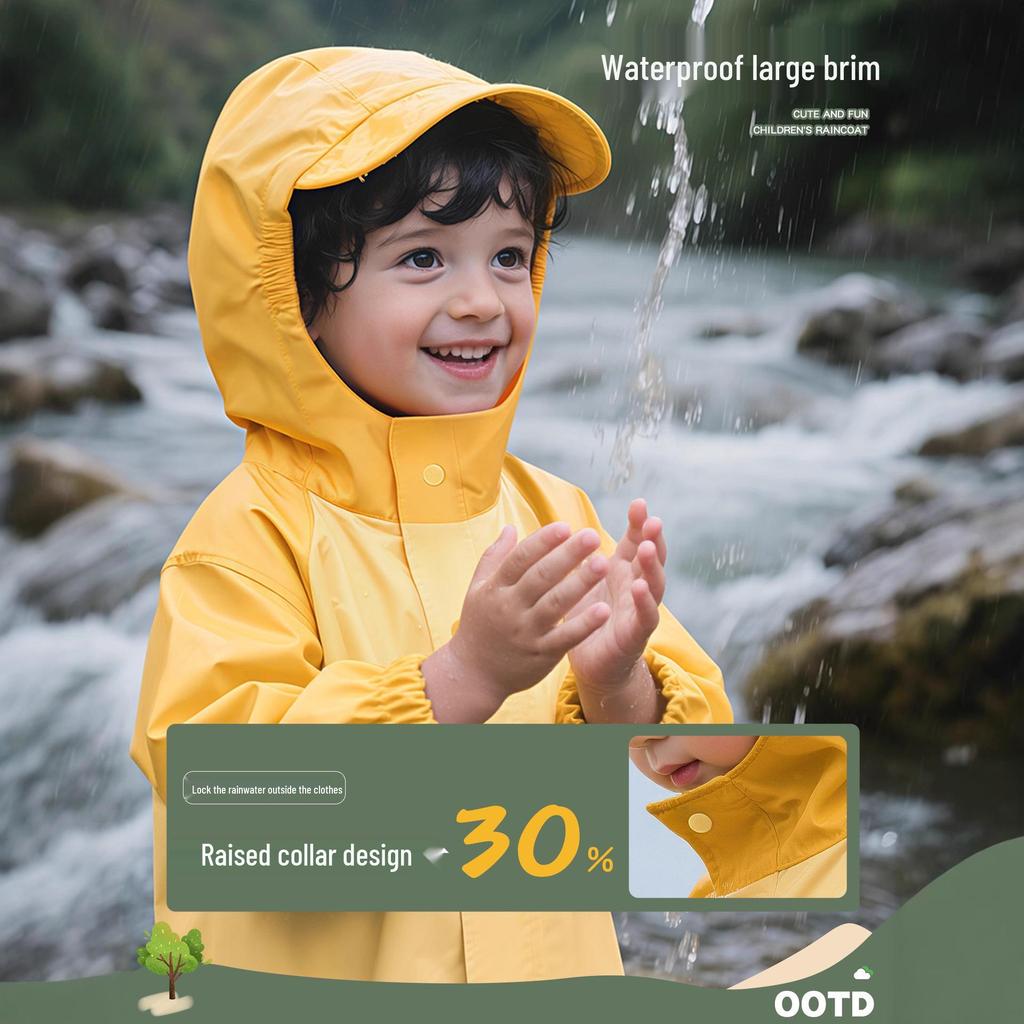 Stormproof One-Piece Raincoat for Children, 2025 Design - Ideal for Boys and Girls Ages 2+ in Kindergarten and Primary School.