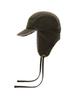 Eondeokeonteulolseutyudio Winter Reversible Fur Hat Trapper Hat / Reverse Fur / Flannel Olive
