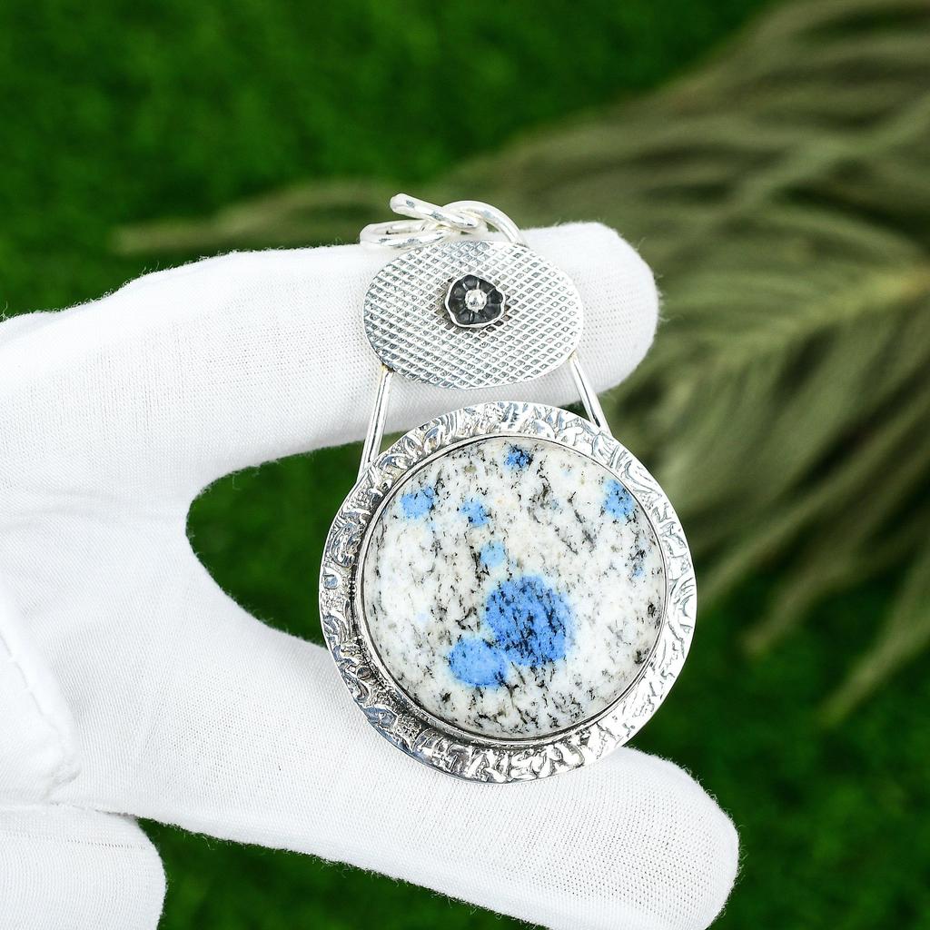 Natural K2 Jasper Gemstone Indian Jewelry 925 Sterling Silver Pendant For Women