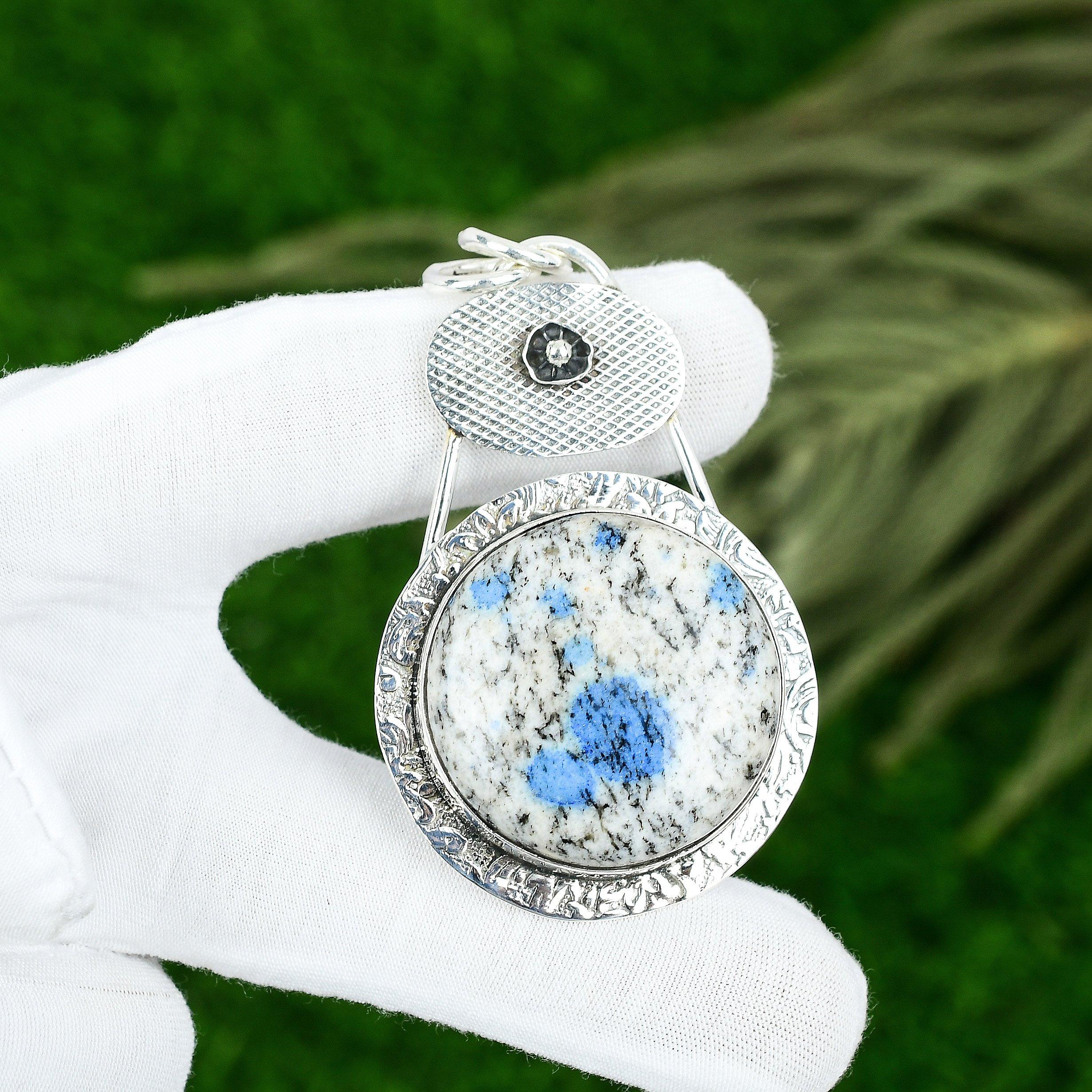 Натуральный камень Яшма К2 Индийские украшения Подвеска из серебра 925 пробы для женщин