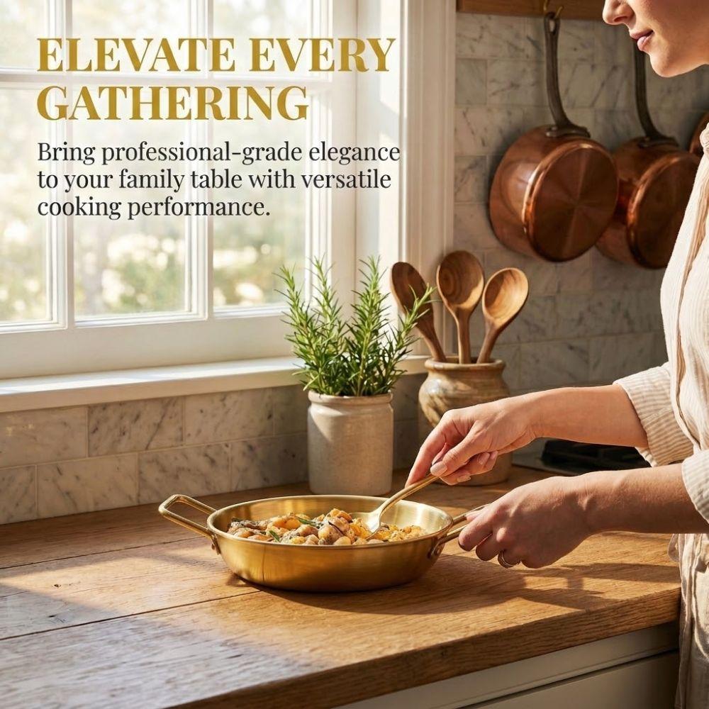 Nerezová pánev s dvojitým uchem Hluboká pánev Nádobí Pánev na paellu Domácnost Restaurace