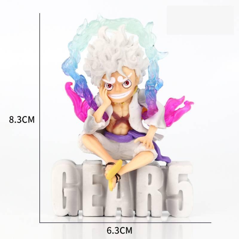 

One Nika Piece Monkey D Luffy Figure Lightning Road White Cartoon Ornament Sitting