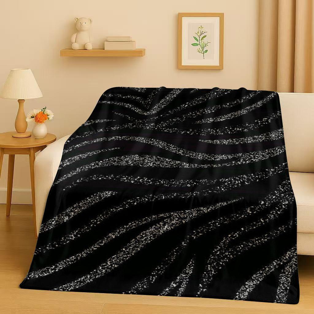 3D Zebra Tiger Leopard Beast Stripe Print Art Flannel Blanket,Ultra Soft Warm Plush Throw for Home Bedroom Bed Sofa Cover Office