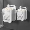 Bathroom Laundry Hamper, Dirty Clothes Basket, foldable WallMounted Organizer White Large 1pc