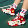 Autumn/Winter Warm Boys' Leather Rotating Buckle Basketball Shoes with Velvet, Children's Sports Professional Basketball Shoes