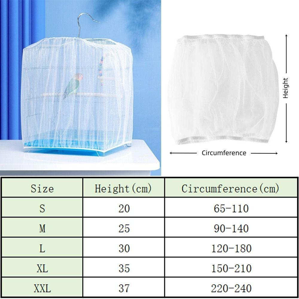 5pcs Elastic Bird Cage Cover Universal Anti Splash Guard New Carrot Cage Mesh Net  Pet Protection