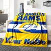 Name Custom Los Angeles Rams Print Flannel Blanket High Quality Warm Comfortable Cover for All Seasons Perfect for Gifts Home Decor