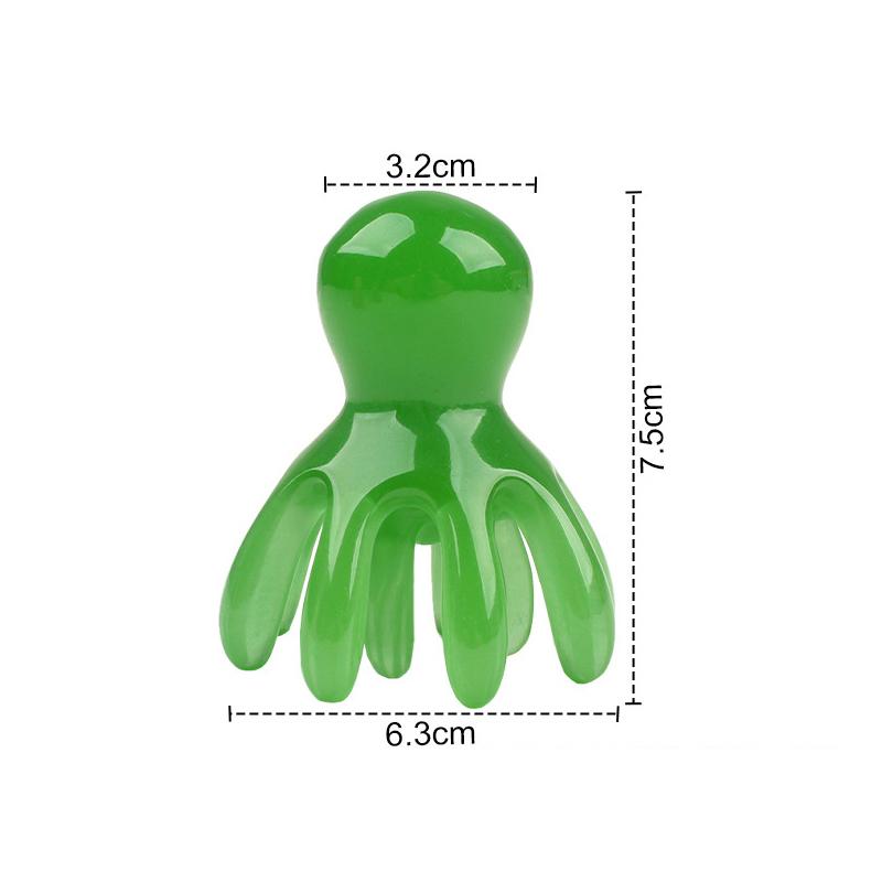 

Resin Double Row Octopus Comb Cute Head Massager Hair Care Meridian Scraping Scalp Massage Acupuncture SPA Gua Sha Massage Tool зелёный