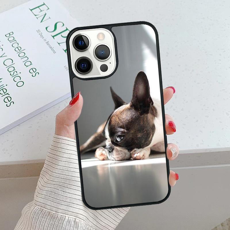 Boston Terrier Dog Faces Phone Case For iPhone 17 Air 15 16 16e 14 13 Pro Max Coque 12 11 Pro Max PLUS fundas cover