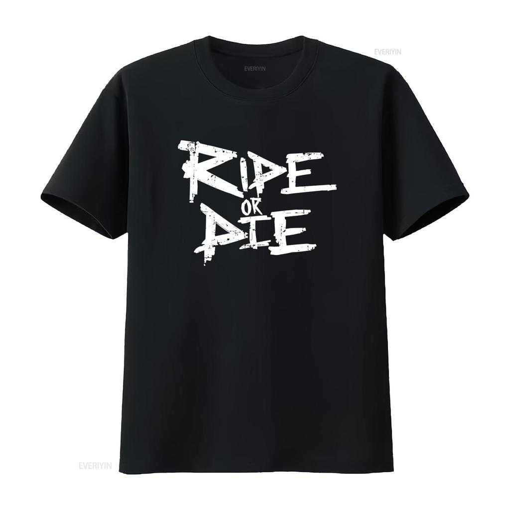 Ride Or Die T Shirt for Streetwear Fashion Casual vintage Washed streetwear designer clothes Comfortable Slightly Breathable