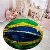 1PC round rug Brazil Artwork Printed Round Area Rug ,Rug For Home Office, Round Chair Rug, Decorative Carpet Fan gifts Christmas gift