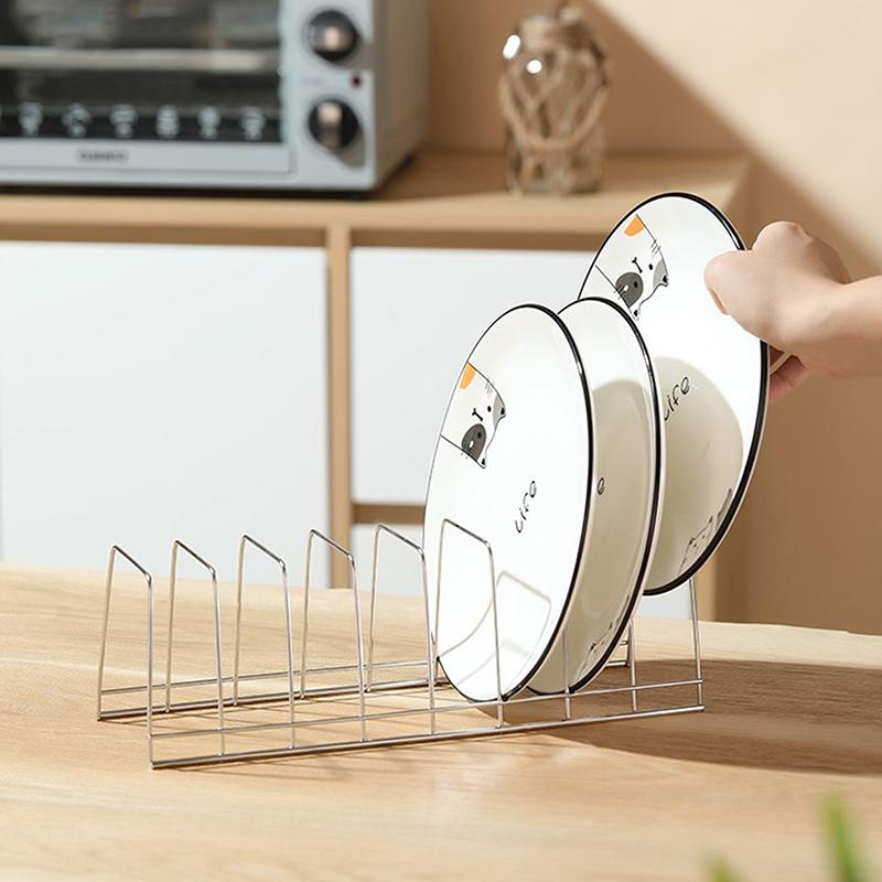 Kitchen Bowl Dish Organizer Stainless Steel Dish Holder Home Cutlery Dishes Pot Lid Rack Household Dish Rack Kitchen Accessories
