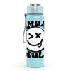 1PC Smile X Eyes Graffiti Face Print 750ml Color Plastic Sports Water Bottle Leakproof Flip Straw Lid Suitable for Sports Office Home Use
