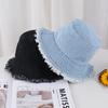 Washed Denim Old Fisherman Hat Children Spring and Autumn New Retro Rough Edge Casual Plain Face Cover Basin Hat