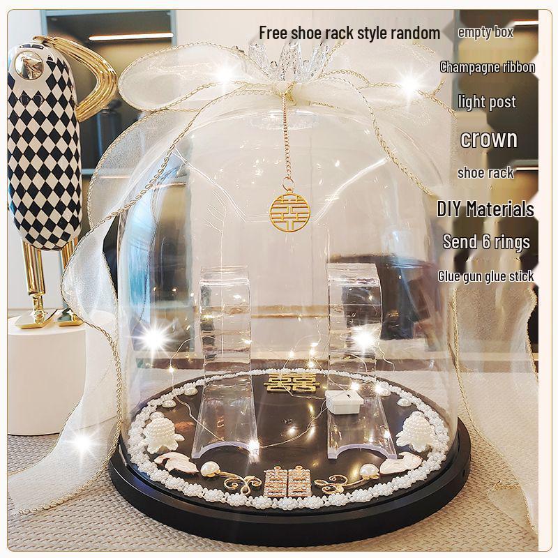 Hidden Wedding Shoe Box Ring Toss Game and Door Blocking Prank Props Set