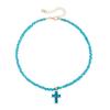 Fashion Vintage Sexy Ceramic Heart Pendant Necklace for Women Female Boho Geometric Baroque Double-layer Crystal Chain Jewelry