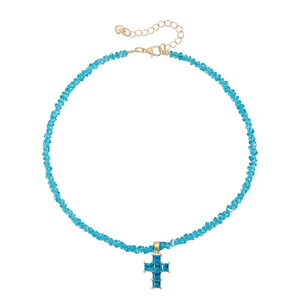 Fashion Vintage Sexy Ceramic Heart Pendant Necklace for Women Female Boho Geometric Baroque Double-layer Crystal Chain Jewelry
