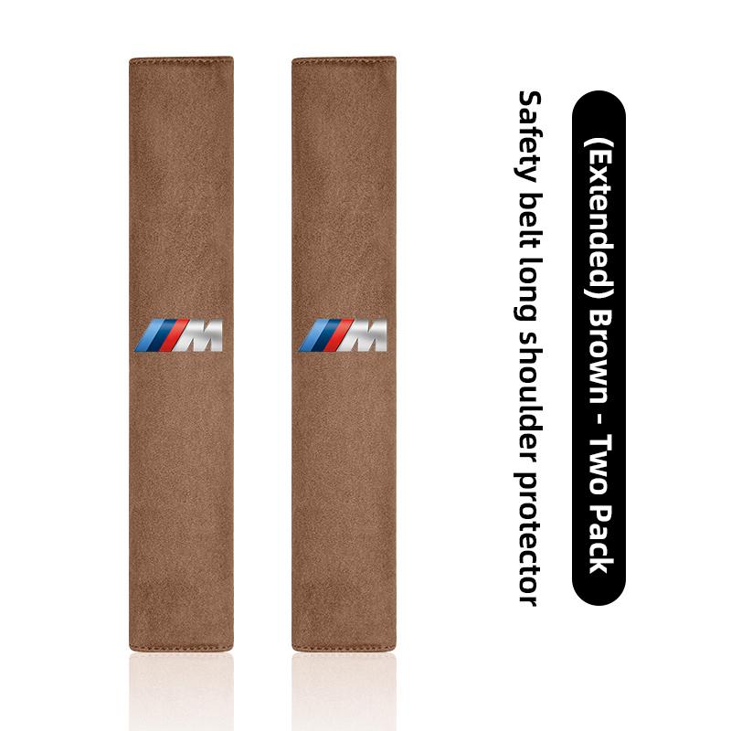 2pcs Suede Car Seat Belt Shoulder Protective Cover For BMW E46 E90 E60 F30 F10 E39 E36 F20 G20 G30 E92 E87 E91 X5 E70 F11 E30 X4 XR1