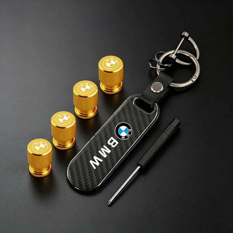 Car Valve Caps Wheel Tires Air Tyre Stem Protective Cover And Car Keychain For BMW M Emblem E46 E36 E34 F10 E90 F30 E53 E30 E87