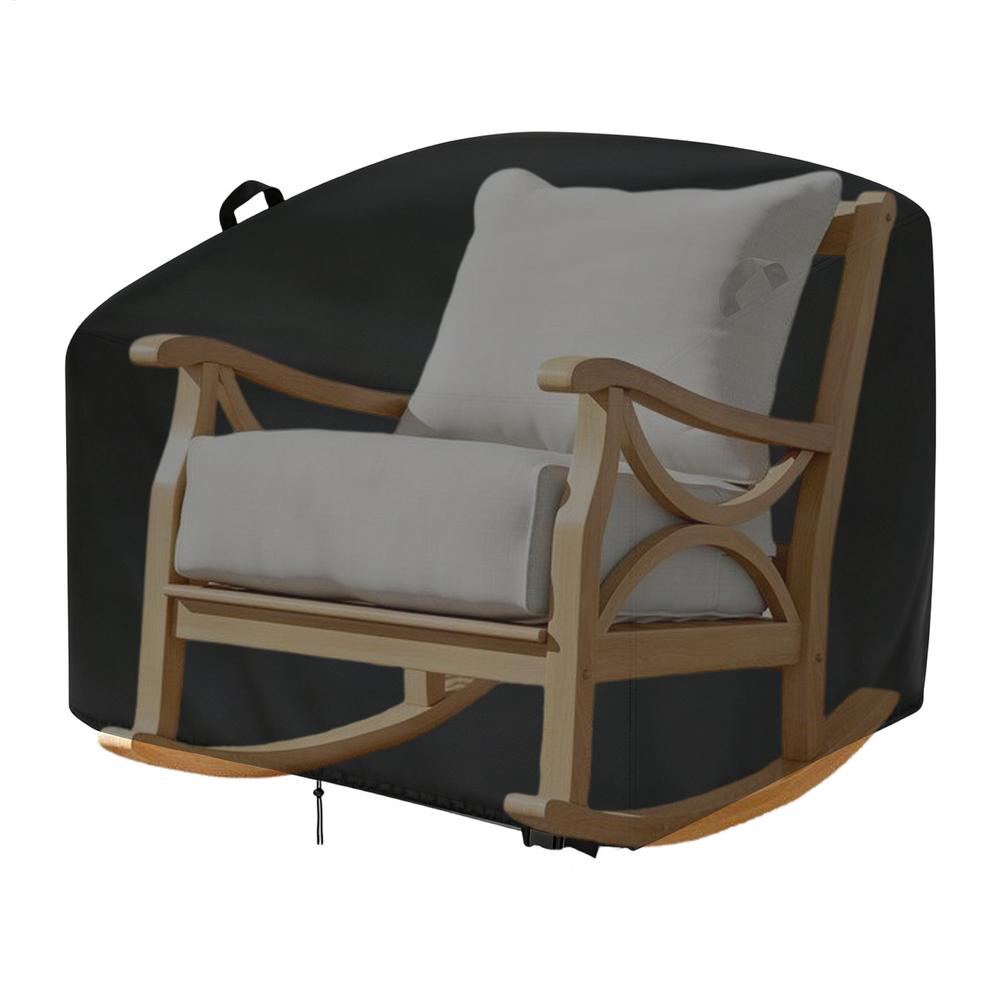Patio Rocking Chair Cover Heavy-Duty Waterproof All-Weather Rocking Chair Cover With Bottom Drawstring For Porch Beach House