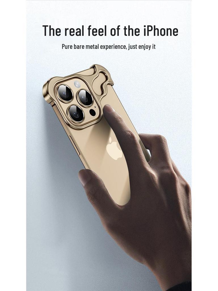 iPhone 16/17 Pro Max Air Irregular Metal Border Protective Case with Heat Dissipation