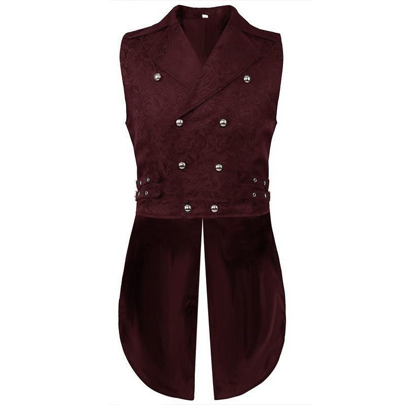 Templar Knight Medieval Patchwork Corset Vest Halloween Men's Stage Costume