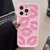 Süße Rosa Lippenabdruck Silikon Weiche Handyhülle Für iPhone 11 12 13 14 15 16 16e 17 Pro Max XS XR X 16 Plus Stoßfeste Süßigkeiten Hülle
