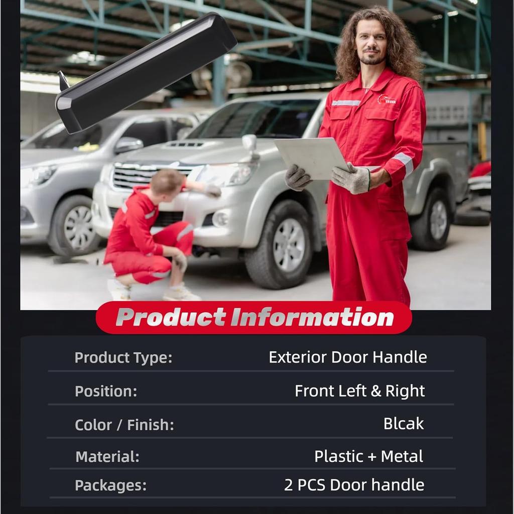 Exterior Door Handle Front Left Driver Right Passenger For 1986-1994 Nissan D21, 1987-95 Nissan Pathfinder, 1995 1996 1997 Nissan Pickup, Replaces