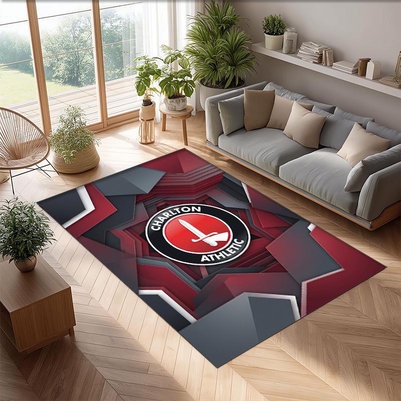 Tappeto Morbido Antiscivolo per Interni con Motivo Calcio Charlton Athletic FC Tappetino Decorativo Sportivo per Camera da Letto