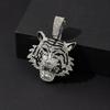Zinc Alloy Tiger Pendant Necklace Men European American Domineering Punk Hip Hop Cool Full Zircon Personalized Cuban Chain Neck Jewelry Gift