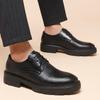 New Men Hollow Summer Platform High Heel 5/8/10 CM Height Growth Formal Men Derby Leather Shoes Man Wedding Dress Shoes Elevator