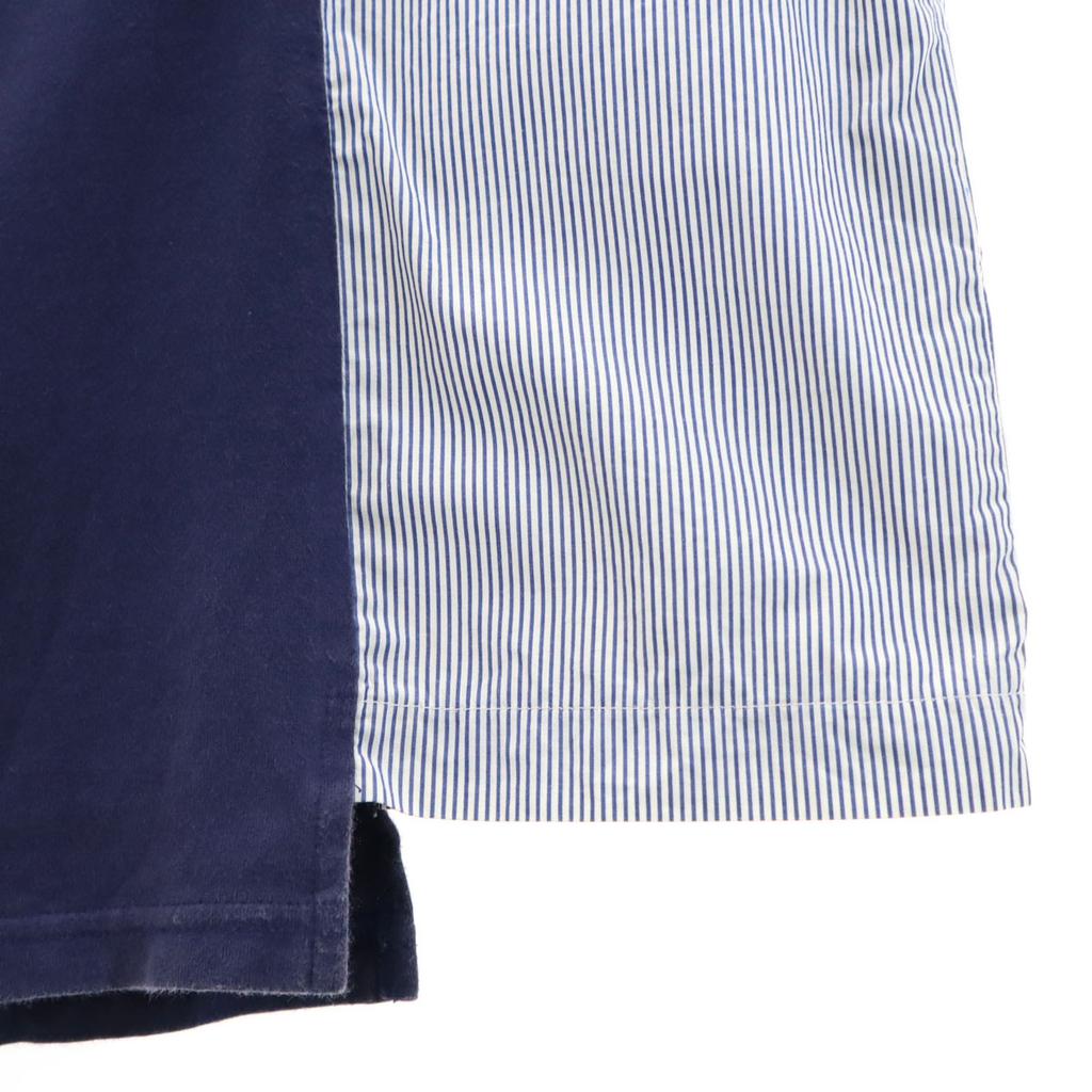 ZUCCa Made In Japan Short Sleeve Shirt Fabric Switching T-shirt M Navy Men's Used