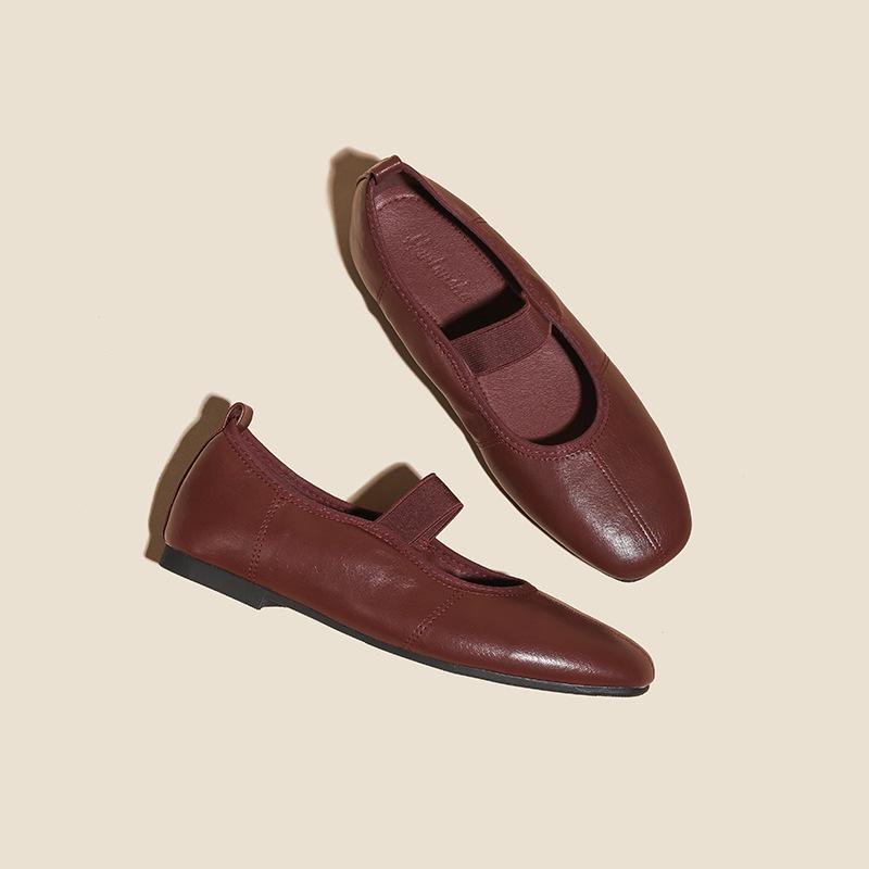 

Red Round Toe Ballet-Style Elastic Band Women s Wedding Shoes, Plus Size 43, Summer 2025 Collection Size 40