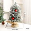 1pcs Wood PE Christmas Tree Ornament with PVC Red Berries Burlap Base Mini Holiday Scene Decor for Tabletop Desktop Ornaments