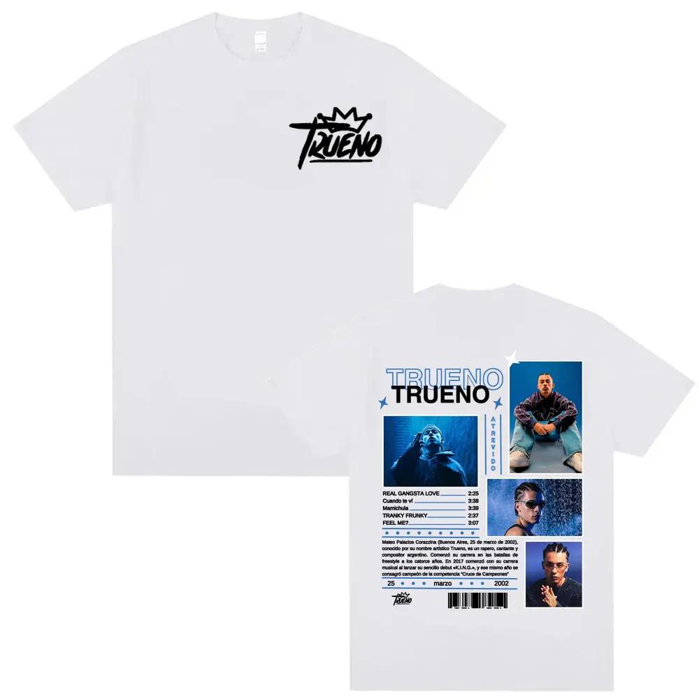 Rapper Trueno Obal alba 2025 Léto 100% Bavlna Potisk Trička Muži Ženy Y2k Hip Hop Popová Hudba Pánské Ležérní Vysoká Kvalita