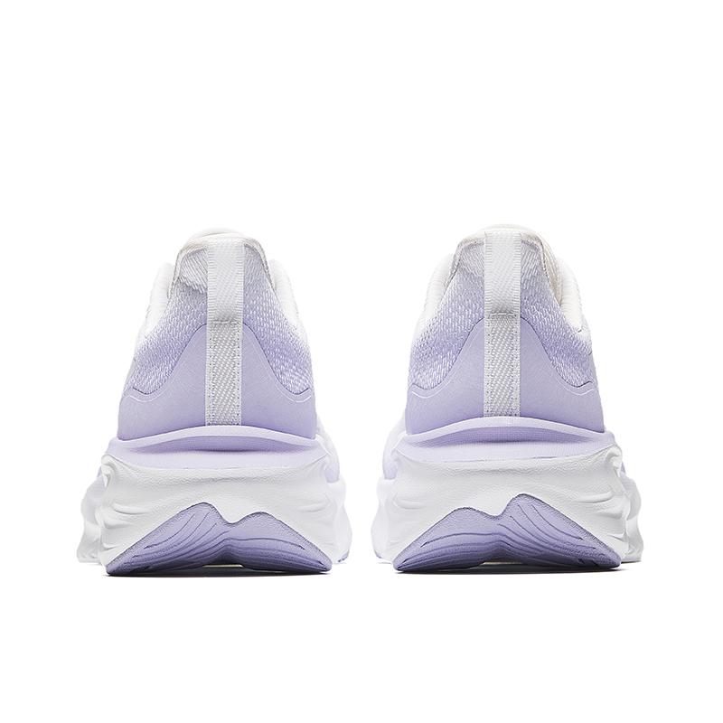 Anta Cloud Feel Simple Versatile Shock Absorption Rebound Lightweight Low Top Casual Running Shoes Women Sneaker White Purple 922525537-2